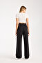 Women's Pleated Fabric High Waist Palazzo Pants - 7