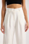 Women's Pleated Fabric High Waist Palazzo Pants - 5