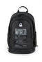 "The World" Double Compartment School Backpack Black / 03830