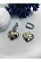 Gold Zircon Stone Xoxo Model Special Design Heart Earrings