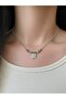 Steel Zircon Stone Clover Necklace - 3