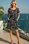 Crew Neck Short Sleeve Women's Dress – Comfortable and Stylish Model - 7