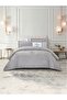 Duvet Cover Set 6-Pcs King Size Striped Bed Set 220 X 240 Cms Microfiber (Without Filler)