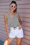 Women's Front Back V-Neck Sleeveless Strap Glitter Detailed 2-Pack Blouse BLACK-GRAY - 2