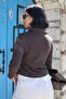 Shirt Collar Buttoned Brown Cardigan - 3