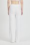 Women's Ecru High Waist Loose Leg Camisole Ribbed Pocket Trousers Sweatpants - 8