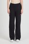 Women's Black High Waist Wide Leg Camisole Ribbed Pocket Pants Sweatpants - 7