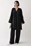 Ribbed Handle Drawstring Black Ayrobin Suit - 2