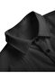 Men's Black Short Sleeve Shirt and Pants Wrinkle Crinkle Suit - 5