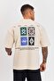 Back Embroidery Patterned Oversize Tshirt