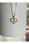 Zircon Stone White Heart Steel Necklace - 4
