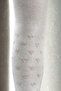 Girl's Cotton Heart Pattern Pantyhose White - 4