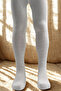 Girl's Cotton Baklava Pattern Pantyhose White - 2