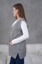 Women's Seasonal Knitted Model Three Buttons on the Front Double Pockets Mercerized Woven Classic Mother Vest - 7