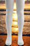 Girl's Cotton Pantyhose White - 5