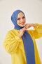 Women's Hijab Silky Cotton Jacquard Stripe Pattern Shawl*indigo - 2