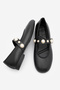 Women's Pearl-Strapped Ballerinas Vesma Black - 7