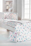 Baby 4-Piece Sleeping Set 100% Cotton 100X150Cm Pink Flying Baloon Duvet Cover Set 70X140 Elastic Sheet