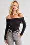 Women's Black Madonna Collar Blouse EY2676 - 4