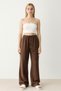 Brown Cotton Linen Trousers