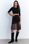 Women's Black Tulle Detailed Skirt Ey2956 - 5