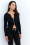 Women's Black Zip Camisole Blouse Ey2954 - 2