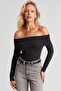 Women's Black Madonna Collar Blouse EY2676 - 3