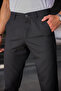 Men's Black Slim Fit Fabric Trousers - 6