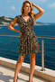 Elegant V-Neck Short Sleeve Mini Dress for Women – Stylish and Modern Design - 5