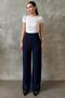 Navy Blue Lycra Velcro Closure Palazzo Trousers Mg2291