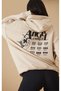 Angel Energy Sweatshirt - Beige Printed Oversize Hoodie - 4