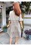 Italian Lace Guipure Midi Dress Mink - 3