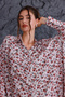 Women's Shirt Floral Pattern Women's Shirt Hijab Shirt Oversized Shirt Batwing Sleeve Shirt Stylish - 3
