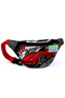 Kids Black Red Anime Car Patterned Waist Bag 12619