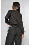 Plain Basic Sweatshirt - Black Long Sleeve Oversized Crew Neck - 2