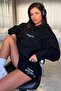 سويت شيرت Thatsofetch Series 7 - غطاء رأس أسود مطبوع كبير الحجم - 4