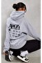 Angel Energy Sweatshirt - Gray Printed Oversize Hoodie