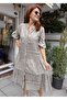 Italian Lace Guipure Midi Dress Mink