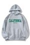 California West Coast Sweatshirt - Gray Printed Oversize Hoodie