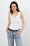 Women's White Ladder Collar Knitwear Blouse YV83 - 2