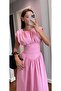 Pinterest Midi Dress Poplin Fabric Gathered Waist Design - 4