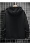 A Logo Zippered Cardigan Sweatshirt - Black Printed Oversize Winter Thick Hoodie - 2