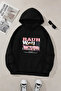 Unisex Black Hooded Sweatshirt – Rauth Welt Pink Printed, Thick Fabric with Hood