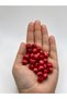 10 mm Red Wooden Beads (50 Gr 135 Pieces) Wide Hole Diameter 4 mm Macrame Bag Bracelet Jewelry Board - 2