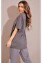 Plain Single Jersey T-Shirt - Smoke Oversize Crew Neck Short Sleeve T-Shirt - 2