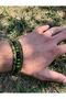 Military camouflage style, summer and winter nature men's handmade bracelet, wood and Leather design. - 3