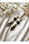 Tiger Eye & Tiger's Eye Natural Stone 2-Piece Earring Set with Dangle - Ornate - 5 cm - Baklava Apparatus - 7