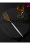 Gold Dine White 18 Piece Dinnerware Set |   Gold |   18/10 Stainless Steel - 4