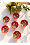 Handmade Ceramic 6 Pcs 8 cm Sauce Bowl Snack Bowl Jam Bowl Red Bowl - 3