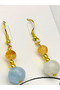Tiger Eye & Aquamarine & Citrine Natural Stone 2-Piece Earring Set with Dangle - Ornate - 5 cm - Diamond Apparatus - 7